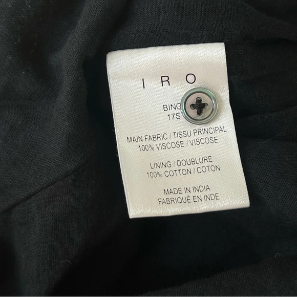 IRO Bing Black silver striped v-neck Cutout sleeveless short romper NWT 36 - Picture 13 of 16